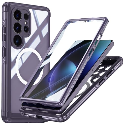 LOXO CASE Hülle für Samsung Galaxy S25 Ultra/S25 Plus/S25, Kompatibel mit Magsafe, [Integrierter Displayschutz+Kameraobjektivschutz] Stoßfeste Ganzkörper-Schutzhülle,Purple,S25 von LOXO CASE