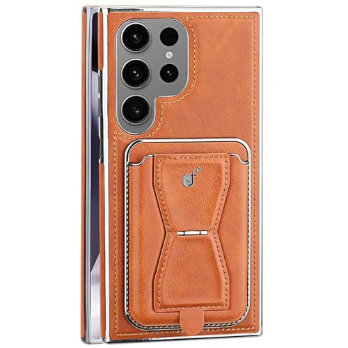 LOXO CASE Hülle für Samsung Galaxy S25 Ultra/S25 Plus/S25, PU-Leder Magnetische Lederhülle mit Abnehmbarem Kartenhalter & Standfunktion,Orange,S25 von LOXO CASE