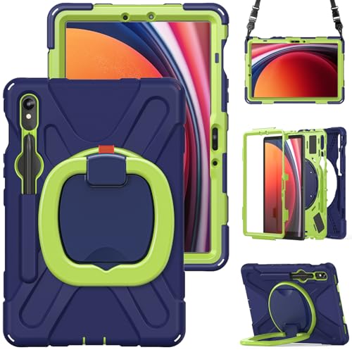 LOXO CASE Hülle für Samsung Galaxy Tab S10 Plus 12,4 Zoll 2024, 3-lagige, Stoßfeste, Robuste Hybrid-Schutzhülle mit 360° Drehbarem Handständer/Stiftehalter/Schultergurt,NavyBlue LOXO CASE Hülle für Samsung Galaxy Tab S10 Plus 12,4 Zoll 2024, 3-lagige, Stoßfeste, Robuste Hybrid-Schutzhülle mit 360° Drehbarem Handständer/Stiftehalter/Schultergurt,NavyBlue von LOXO CASE