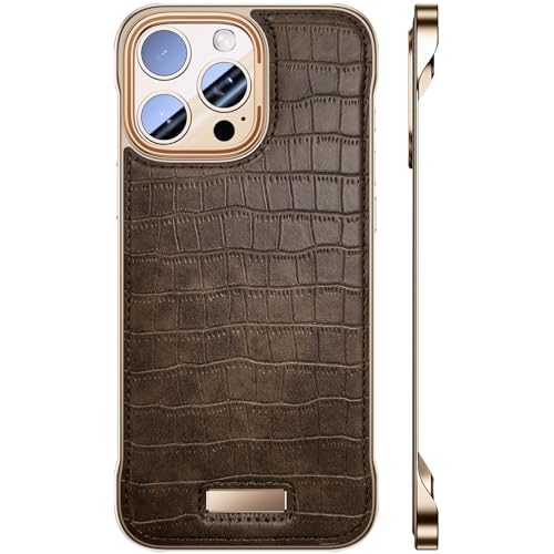 LOXO CASE Hülle für iPhone 13/13 Pro/13 Pro Max, Ultradünne Rahmenlose Hülle mit Krokodilstruktur, Minimalistisches Design, Leichtes, Nacktes Telefongefühl,Brown,13 von LOXO CASE