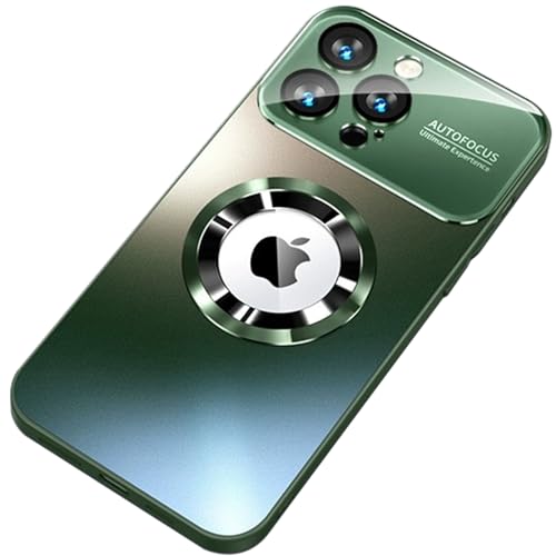 LOXO CASE Hülle für iPhone 15/15 Pro/15 Plus/15 Pro Max, Matte Oberfläche mit Großem Sichtfenster-Linsendesign, Anti-Fingerabdruck- und Anti-Oxidations-Rückplatte,Green,15 Pro von LOXO CASE