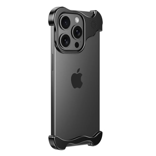 LOXO CASE Hülle für iPhone 15 Pro Max/15 Pro/15 Plus/15, speziell geformtes Metall-Eckpolster, Anti-Fall-Telefonhülle mit Kameraobjektivschutz, minimalistischer Schutz, Aromatherapie,Black,15 Plus von LOXO CASE