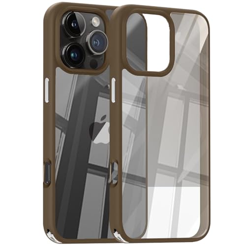 LOXO CASE Hülle für iPhone 16/16 Plus/16 Pro/16 Pro Max, Transparente Hülle mit 360° Drehbarem Ständer und Loch Zum Aufhängen, Rutschfestes, Fingerabdruckresistentes Design,Coffee,16 Pro von LOXO CASE