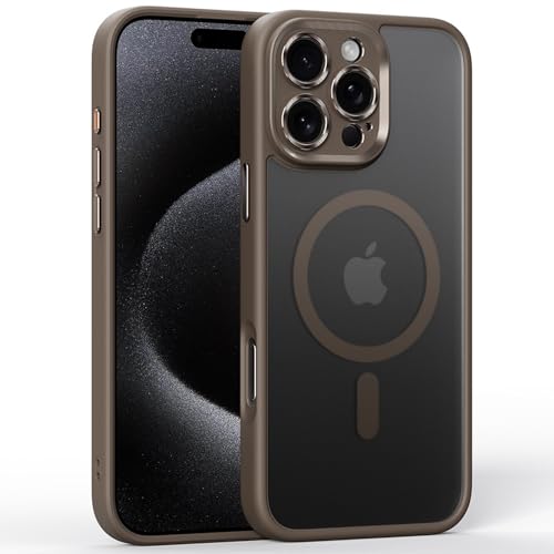 LOXO CASE Hülle für iPhone 16/16 Plus/16 Pro/16 Pro Max, Verbessert [Voller Kameraschutz] Matte Skin Feeling Rückseite Stoßfeste Abdeckung [Kompatibel mit MagSafe],Bronze,16 Plus von LOXO CASE