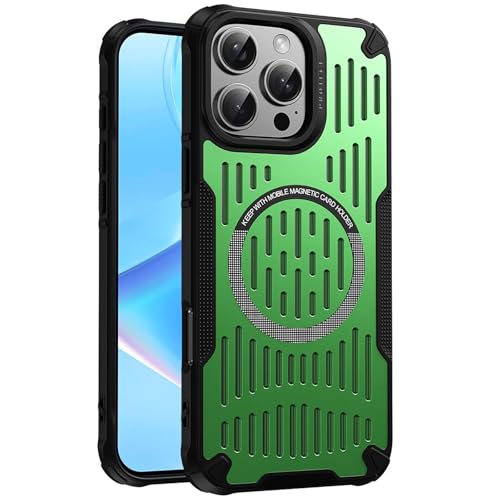 LOXO CASE Hülle für iPhone 16/16 Plus/16 Pro/16 Pro Max, Verbesserte Wärmeableitung und Weicher TPU-Rahmen, Kompatibel mit MagSafe, Stoßdämpfend,Green,16 Pro Max von LOXO CASE