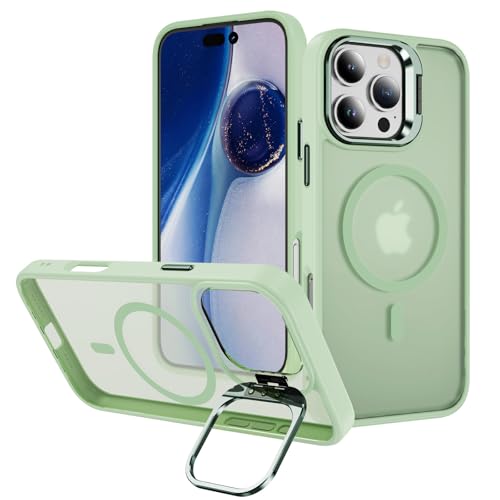 LOXO CASE Hülle für iPhone 16/16 Plus/16 Pro/16 Pro Max, mit Integriertem Kamera-Ständer, Matte, Hautsympathische Rückseite, Stoßfeste Abdeckung [kompatibel mit MagSafe],Green,16 Pro Max von LOXO CASE