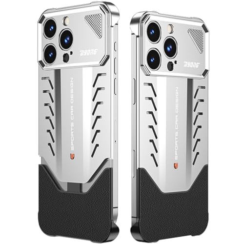 LOXO CASE Hülle für iPhone 16 Pro Max/16 Pro, Sportwagen-Design, Vollständiger Linsenschutz, Rahmenloses Bare-Metal-Gefühl, Schiebeverriegelungsmechanismus,Silver,16 Pro Max von LOXO CASE