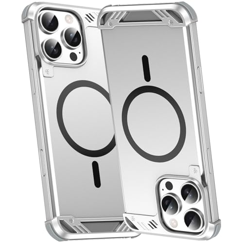 LOXO CASE Hülle für iPhone 16 Pro Max/16 Pro/16, Hautfreundliches Rahmenloses Metallgehäuse mit Mattem Finish, Kompatibel mit MagSafe, Stoßfeste Schutzhülle,Silver,16 von LOXO CASE