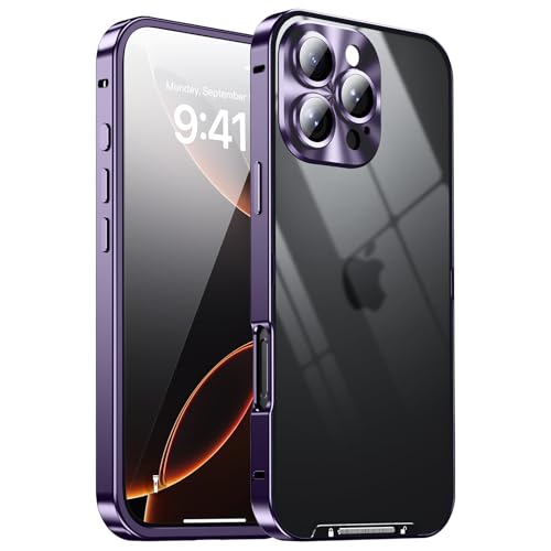 LOXO CASE Hülle für iPhone 16 Pro Max/16 Pro/16, Rahmen Aus Aluminiumlegierung, Schutz in Militärqualität, Kratzfest und Gegen Fingerabdrücke,Purple,16 Pro Max von LOXO CASE