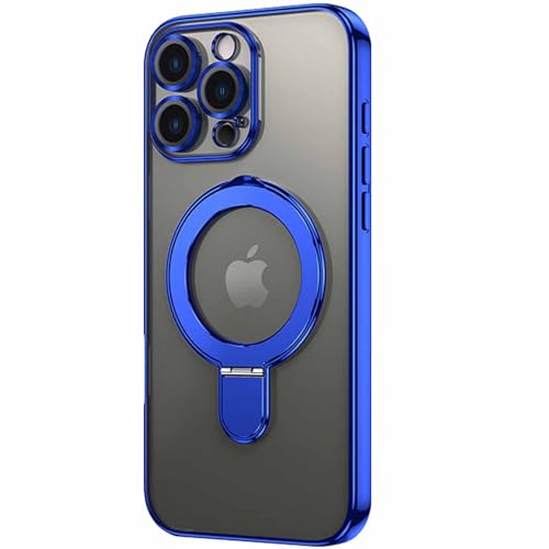 LOXO CASE Hülle für iPhone 16 Pro Max/16 Pro/16 Plus/16, 2024 Magsafe Magnetische, Klare, Stoßfeste Hülle mit Ständer, Vergilbungsschutz, Linsenschutz Aus Gehärtetem Glas,Blue,16 Plus von LOXO CASE