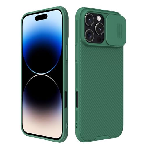 LOXO CASE Hülle für iPhone 16 Pro Max/16 Pro/16 Plus/16, Slide-Kamera-Abdeckung, Stoßfest, Kratzfest, TPU + PC Rundumschutz, Verbesserter Griff,Green,16 Pro von LOXO CASE