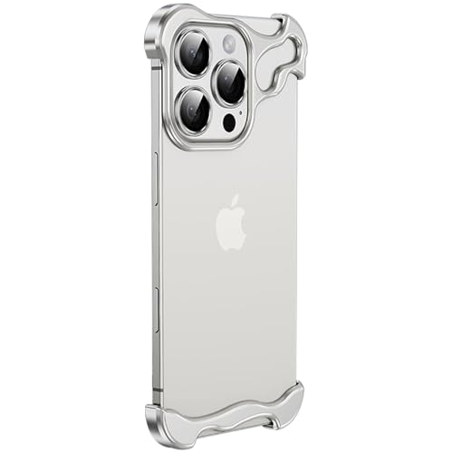 LOXO CASE Hülle für iPhone 16 Pro Max/16 Pro/16 Plus/16, Speziell Geformtes Metall-Eckpolster, Anti-Fall-Telefonhülle mit Kameraobjektivschutz, Minimalistischer Schutz,Silver,16 Pro von LOXO CASE