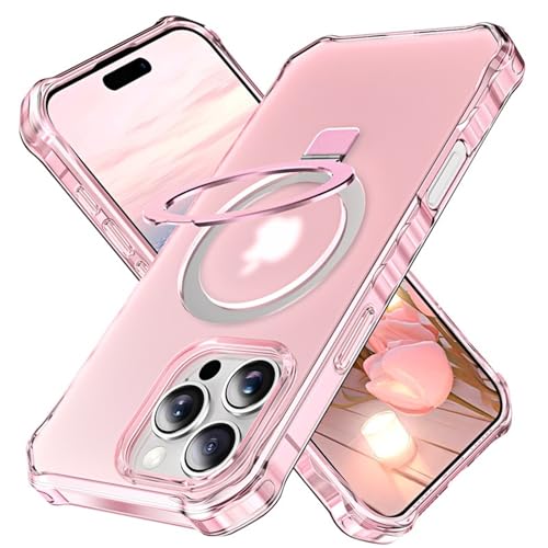 LOXO CASE Hülle für iPhone 16 Pro Max/16 Pro/16 Plus/16, mit 360° Ring Kickstand [Kompatibel mit MagSafe] Kratzfest, Schutz in Militärqualität,Pink,16 von LOXO CASE