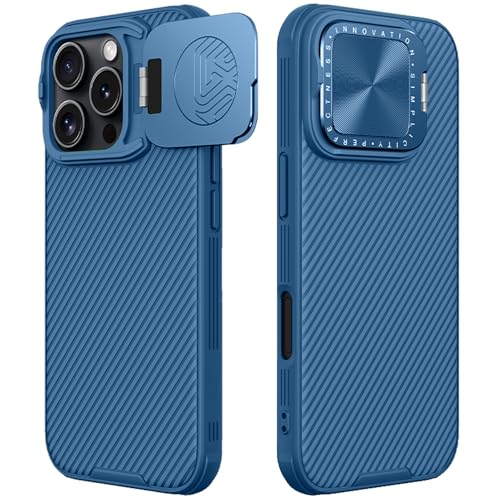 LOXO CASE Hülle für iPhone 16 Pro Max/16 Pro/16 Plus/16, mit Kameraabdeckung, TPU + PC Rundumschutz, Verbesserter Griff, Integrierter Ständer, Kompatibel mit MagSafe,Blue,16 von LOXO CASE