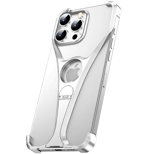 LOXO CASE Innovative Hülle in Bikiniform für iPhone 16 Pro Max/16 Pro/16, Rahmenlose Wärmeableitung mit Um 360 Grad Drehbarem Ständer, Schutz in Militärqualität,Silver,16 Pro Max von LOXO CASE