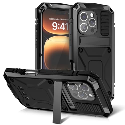 LOXO CASE Metallgehäuse für iPhone 16 Pro Max/16 Pro/16 Plus/16, Robustes, Stoßfestes Metallgehäuse mit Integriertem Displayschutz und Ständer,Black,16 Pro LOXO CASE Metallgehäuse für iPhone 16 Pro Max/16 Pro/16 Plus/16, Robustes, Stoßfestes Metallgehäuse mit Integriertem Displayschutz und Ständer,Black,16 Pro von LOXO CASE