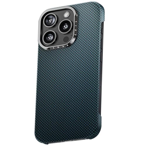 LOXO CASE Rahmenlose Hülle für iPhone 16/16 Plus/16 Pro/16 Pro Max, Aramidfaser [Schutz in Militärqualität] [Magnetkompatibel] Stoßfeste, Robuste, Schlanke und Dünne Hülle,Blue,16 Pro Max von LOXO CASE