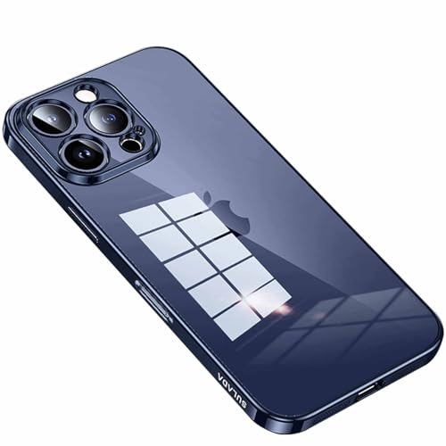 LOXO CASE Ultradünne, Klare Hülle für iPhone 16 Pro Max/16 Pro/16 Plus/16, Transparente, Stoßfeste Schutzhülle mit Vollständigem Linsenschutz,Blue,16 Plus von LOXO CASE