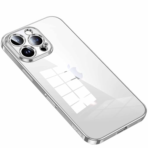 LOXO CASE Ultradünne, Klare Hülle für iPhone 16 Pro Max/16 Pro/16 Plus/16, Transparente, Stoßfeste Schutzhülle mit Vollständigem Linsenschutz,Silver,16 von LOXO CASE