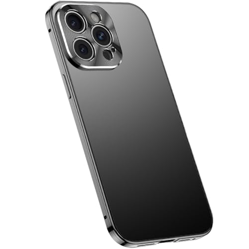 LOXO CASE Verbesserte Magnetische Hülle für iPhone 16 Pro Max/16 Pro/16, Metallrahmen mit Stoßfestem Eva-Schaum, Vollständiger Linsenschutz, Anti-Fingerabdruck,Black Titanium,16 Pro Max von LOXO CASE