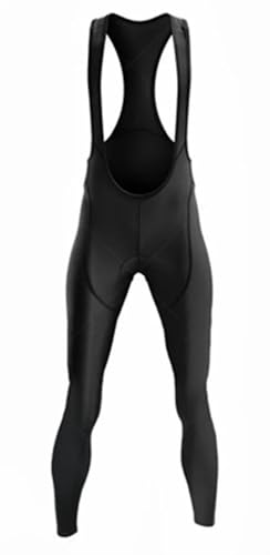 Fahrradtrikot Set Radhose mit Trägern, Winter, Thermo-Fleece, Mountainbike, lange Hose, atmungsaktiv, Fahrrad-Strumpfhose, Gel-Pad-Shorts, hält warm Radlerhose Herren Mit Sitzpolster(Black,3XL) von LPHFDCS