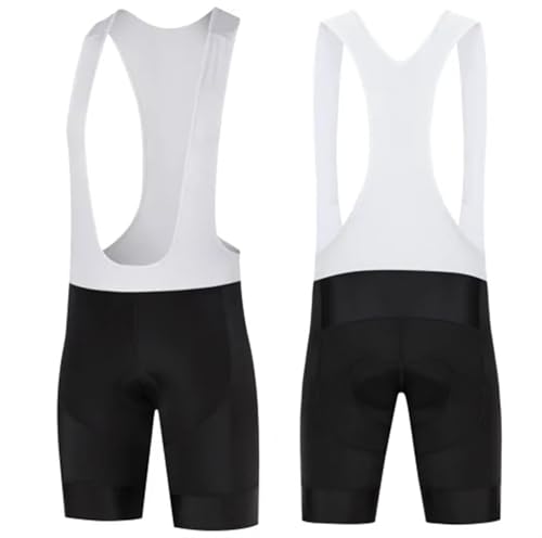 LPHFDCS Fahrradhose Herren Gepolstert Mountainbike Fahrrad 9D Gel Kissen männer Schwarz und Weiß Strap Radfahren Jersey Shorts Fahrradhose(White bib Shorts,XXL) von LPHFDCS