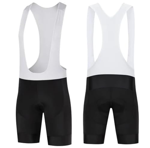 LPHFDCS Fahrradhose Herren Gepolstert Radfahren Herren schwarz und weiß Sling 9D Gel dämpfung Radfahren Shorts Mountainbike Fahrradhose(White-Bibshorts,L) von LPHFDCS