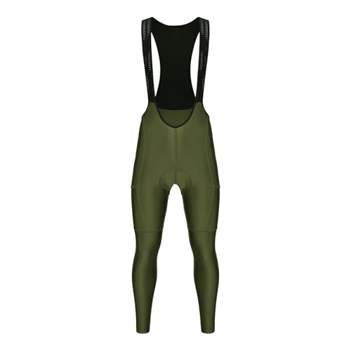 LPHFDCS Fahrradtrikot Set Radlerhose mit Trägern for den Sommer, Herren, mit Gelpolster, Lange Trägerhose, atmungsaktive Herren-Radhose, Enge Hose Radlerhose Herren Mit Sitzpolster(Green,S) von LPHFDCS