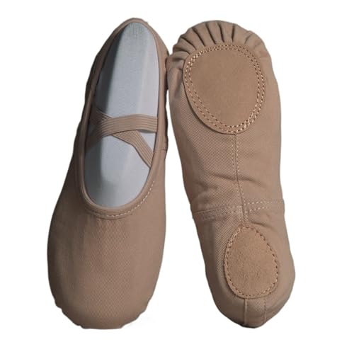 LPLPL Leichte Ballettschuhe, Damen Ballettschuhe Tanz Kinder Ballett Hausschuhe Weiche Sohle Professionelle Canvas Tanztrainingsschuhe for Ballett Ballettschuhe Damen (Blau, 34)(Brown,37 EU) von LPLPL