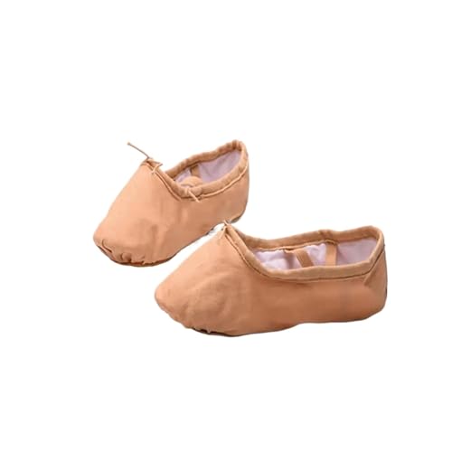 LPLPL Leichte Ballettschuhe, Mädchen Flacher Canvas-Kopf Schwarz Weiß Weiche Ballettpantoffeln Ballett Gym Yoga Tanzschuhe Kinder Frau Ballettschuhe Damen (Rot, 41)(Beige,35 EU) von LPLPL