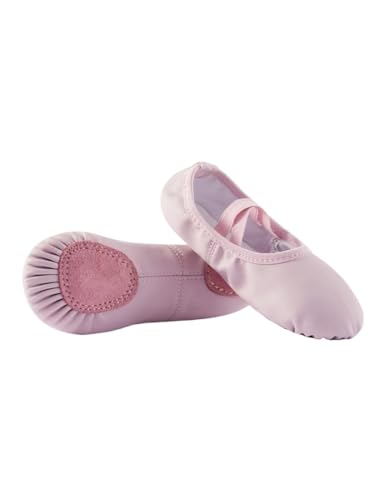 LPLPL Leichte Ballettschuhe, PU-Leder, Ballett-Mädchen, Schnür-Tanzschuhe, Schwarz, Rosa, Kinder-Hausschuhe, Ballettschuhe for Damen (Rosa, 36)(Pink,35 EU) von LPLPL