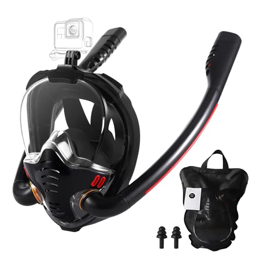 Schnorchelmaske Erwachsene, Doppelrohre Tauchmaske Schnorchelmaske Vollmaske Anti-Fog und Anti-Leck-Technologie, 180° Sicht mit Abnehmbarer Kamerahalterung Taucherbrille, für Jugendliche Schnorchelmaske Erwachsene, Doppelrohre Tauchmaske Schnorchelmaske Vollmaske Anti-Fog und Anti-Leck-Technologie, 180° Sicht mit Abnehmbarer Kamerahalterung Taucherbrille, für Jugendliche von LPQKCcY
