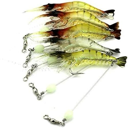 stücke leucht Garnelen weichen hecht Angeln lockt wackeln bass Angeln köder Pesca Angeln Tackles 7,5 cm 6,6g von LPUKOI