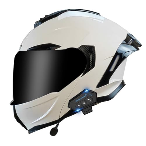 Bluetooth Motorradhelm ECE-geprüfter Klapphelm Modulare Helm Erwachsene Damen und Herren mit Doppelvisier, Lautsprechermikrofon Geräuschunterdrückung Multifunktional Bluetooth 7,XXL=63~64cm von LPXPLP