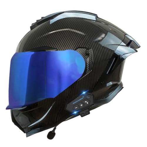 Bluetooth Motorradhelm Motorrad Klapphelm Modularer Helm mit Doppelvisier, ECE Genehmigte Kopfhörer für Automatische Antwort, Vollvisierhelm für Erwachsene Männer Frauen 19,L=59~60cm von LPXPLP