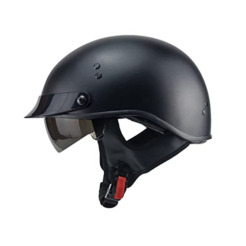 Halbschalenhelm Halbhelme Motorradhelm mit ECE Genehmigt Brain-Cap Halbschale Roller-Helm Scooter-Helm Jet-Helm Retro für Erwachsene Herren Damen A,XL von LPXPLP