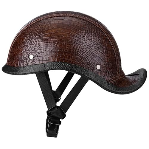 Halbschalenhelm Motorradhelm ECEDOT Zulassung Baseball Cap Mit Fahrradvisier Cruiser Chopper Scooter Helm Herren Retro Motorrad Halbhelm MäNner Frauen Mofa Helm 1,M=57-58CM von LPXPLP