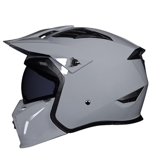 Integralhelm Klapphelm Motorradhelm mit Sonnenblende ECE Zertifiziert Integralhelm mit Visier Roller Mofa Helm für Erwachsene Herren Damen 1,XL(61~62CM) von LPXPLP