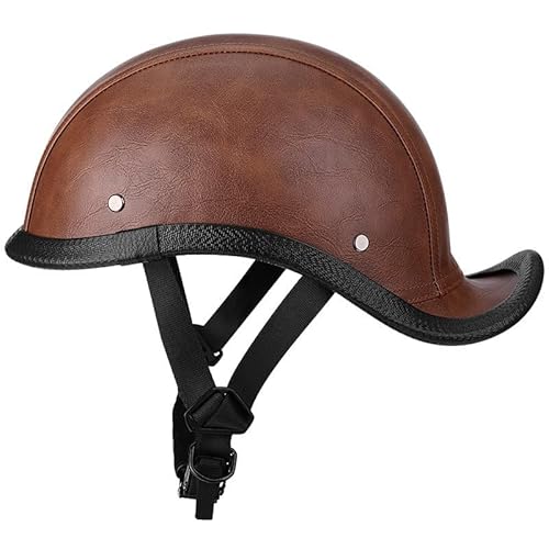 Motorrad Halbhelme Brain-Cap Halbschalenhelm Schwalbenschwanz-Design Motorrad-Helm, für Cruiser Chopper Biker Moped DOT/ECE-Zulassung 1,XL=61-62CM von LPXPLP