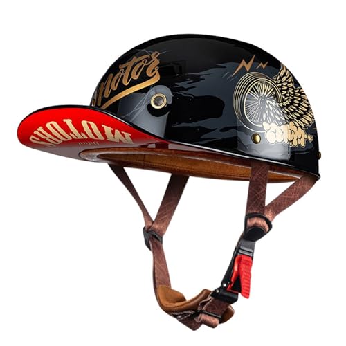 Motorrad Halbschalen Halbhelm Halbschalenhelm Baseballmütze-Helm Baseball Cap Motorradhelm Mit ECE-Zulassung Cruiser Chopper Scooter Helm Für Bike Cruiser Chopper Moped Scooter F,XL Motorrad Halbschalen Halbhelm Halbschalenhelm Baseballmütze-Helm Baseball Cap Motorradhelm Mit ECE-Zulassung Cruiser Chopper Scooter Helm Für Bike Cruiser Chopper Moped Scooter F,XL von LPXPLP