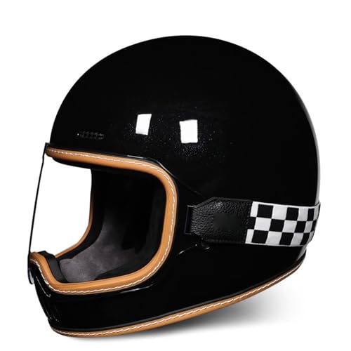 Retro-Integralhelme Motorradhelm Motorrad Scooter Retro Classic Crash Racing Touring ECE-geprüfter Helm,Atmungsaktiv und Warm für Erwachsene Männer Women G,M von LPXPLP