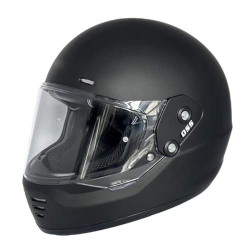 Vintage Vollhelm Integralhelm Motorrad Scooter Retro Classic Crash Racing Touring ECE-geprüfter Helm,Atmungsaktiv und Warm für Erwachsene Männer Women 6,L=59-60CM von LPXPLP