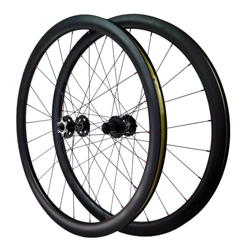 LPYDWZ 700C Carbon Rennrad Radsatz, 50MM Scheibenbremse 4 Abgedichtete Lager Fahrradräder for 7-12 Gang Kassettenreifen 700Cx23C – 38C 1720g(38MM) von LPYDWZ