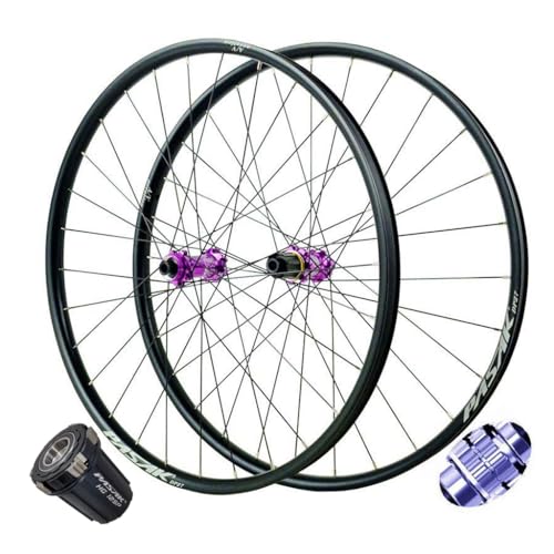 LPYDWZ MTB Fahrrad Radsatz 26/27,5/29 Zoll, Steckachse 148mm DT Lock Hybrid 4 Abgedichtete Lager Mountainbike Felge for 11/12 Gang 1950g(Purple - HG Hub,26 er) von LPYDWZ