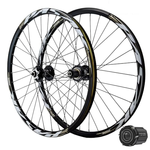 LPYDWZ MTB Radsatz 26/27,5/29 Zoll Aluminiumlegierung Doppelwandfelge Hybrid/Vorder und Hinterrad Fahrradrad 32 Loch for 7-12 Gang-Kassettenschwungrad Scheibenbremse(Black,24 INCH) von LPYDWZ