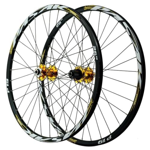 LPYDWZ MTB Fahrrad Radsatz 24/26/27,5 Zoll Scheibenbremse 29 ER Doppelwand Fahrradfelge Hybrid/abgedichtetes Lager QR 135MM for 7-12 Geschwindigkeit(Gold,27.5 inch) von LPYDWZ