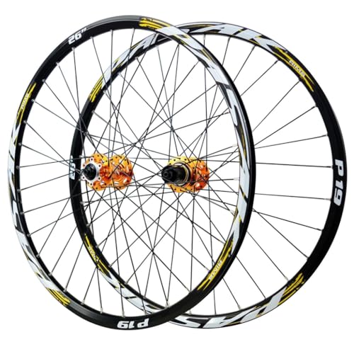 LPYDWZ Mountainbike Laufradsatz 26 Zoll 27,5 Zoll 29 ER, Aluminiumlegierung Scheibenbremse MTB Fahrrad Radfahren Räder P19 Felge for 7/8/9/10/11 Geschwindigkeit(Front+Rear Wheel,26 inch) von LPYDWZ