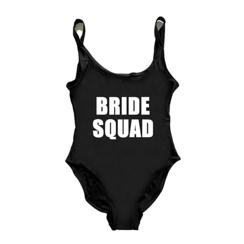 LQHYDMS Bikini Damen Bachelor Party One Piece Badeanzug Frauen Team Bride Squad Tribe Bademode Bikini Bodysuit Plus Size Badeanzug Strandbekleidung-2blwh-3xl von LQHYDMS