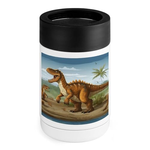 Edelstahl-Kühler, Jurassic Period Dinosaurier-Druck, Mehrzweck-Getränkekühler mit Silikonhülle für Zuhause, Büro, Camping und Bar von LQPMNK