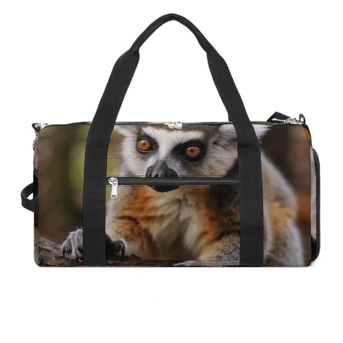 Fitness Tasche, Affe Lemur Niedlicher Druck Wiederverwendbare Turnbeutel Sport Reise Fitness Tasche Essentials Gym Bag mit Schuhfach, Style, One Size, Stil:, Einheitsgröße von LQPMNK